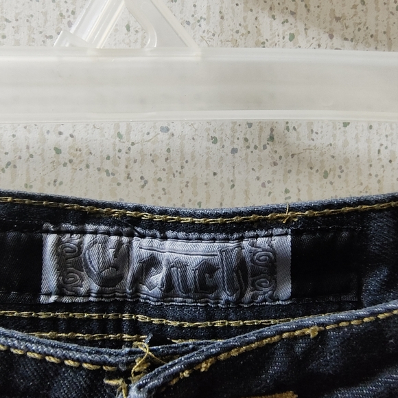 Vintage Clench Jeans Kanji Dragon Embroidery 42x32" Baggy Affliction Style 90s - Picture 14 of 16